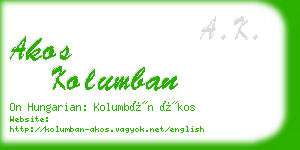 akos kolumban business card